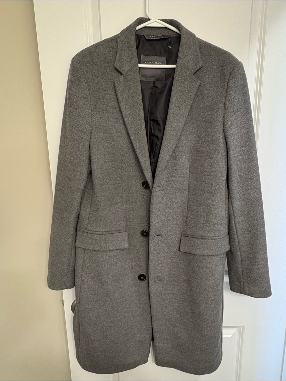 Zara Men's Charcoal Gray Pea Coat